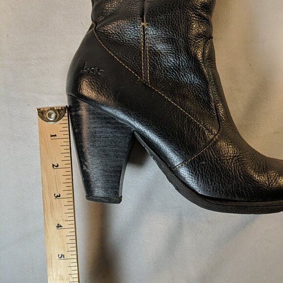b.o.c. Black Leather Heeled Boots 3.5" Block Heel Knee High Womens 8.5 BOC Born - Picture 11 of 16